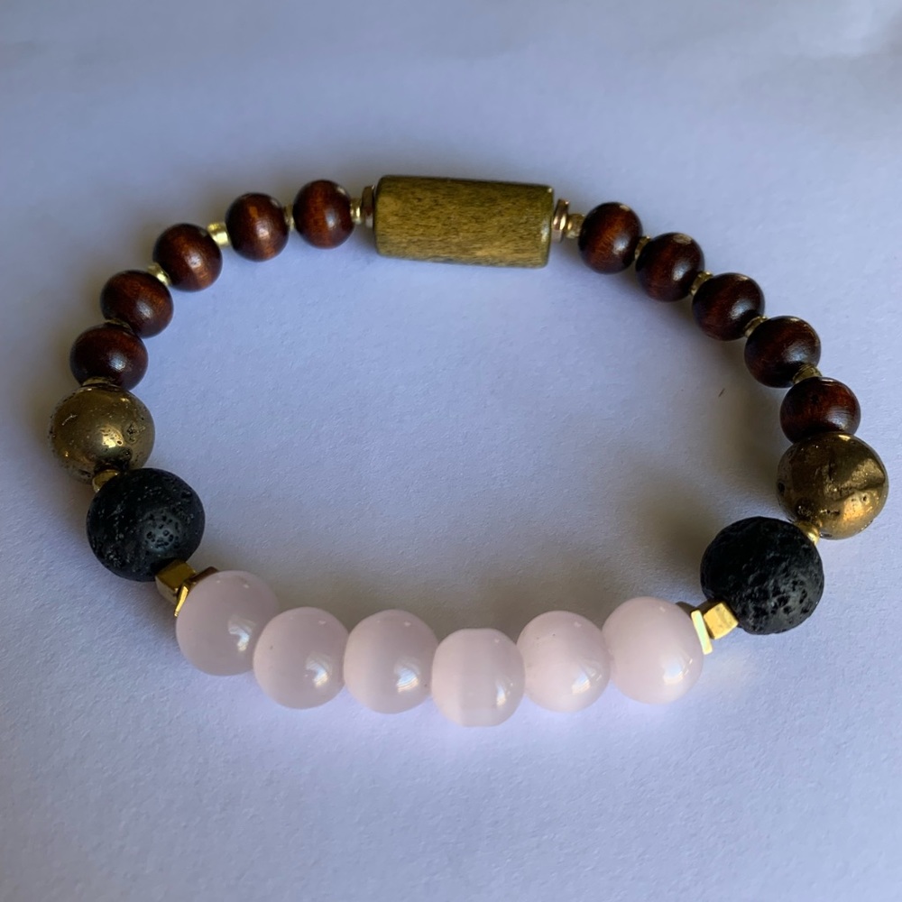 7” Rose Quartz Elastic Bracelet